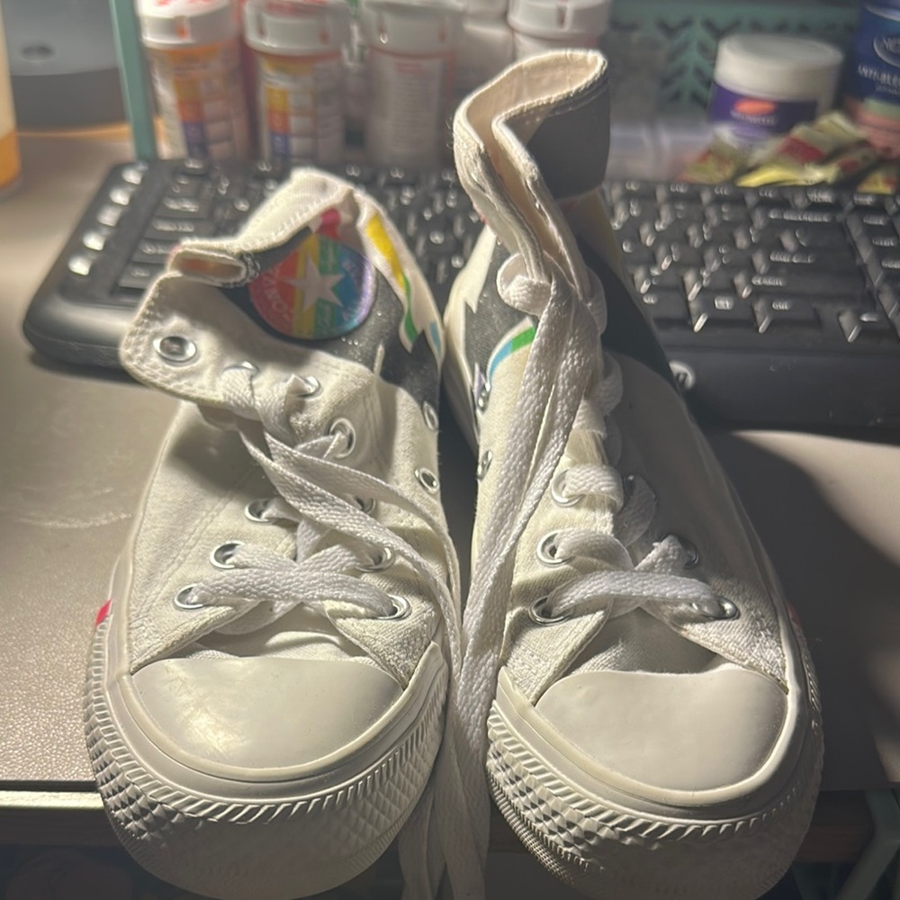 Kids White High-Top Sneakers